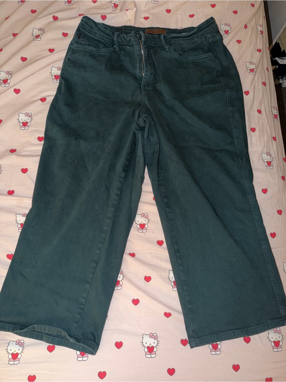 Judy Blue Dark Teal Wide Leg Jeans